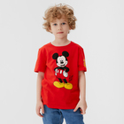Футболка детская Mickey Микки Мауc, рост 98-104, красный - фото 3022539