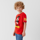 Футболка детская Mickey Микки Мауc, рост 98-104, красный - Фото 3