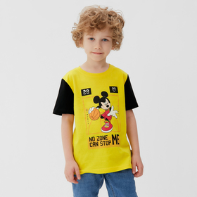Футболка детская Mickey Микки Маус, рост 110-116, жёлтый