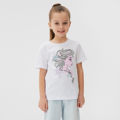 Футболка для девочки KAFTAN «Принцесса», белая, размер 32 (110-116 см)