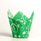 Форма для выпечки "Тюльпан", зеленый с белыми кольцами, 5 х 8 см - Фото 2