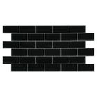 Панель ПВХ Блок чёрный, белый шов 962х484 мм - фото 9249365