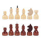 Шахматные фигуры обиходные, дерево, h-3.5-6.7 см, d-2.2-2.4 см - фото 4324521