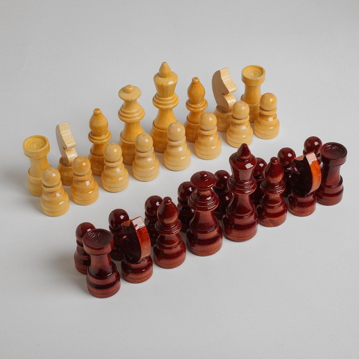 Шахматные фигуры турнирные, дерево, h-5.6-11.6 см, d-3.0-3,8 см - фото 1907228836