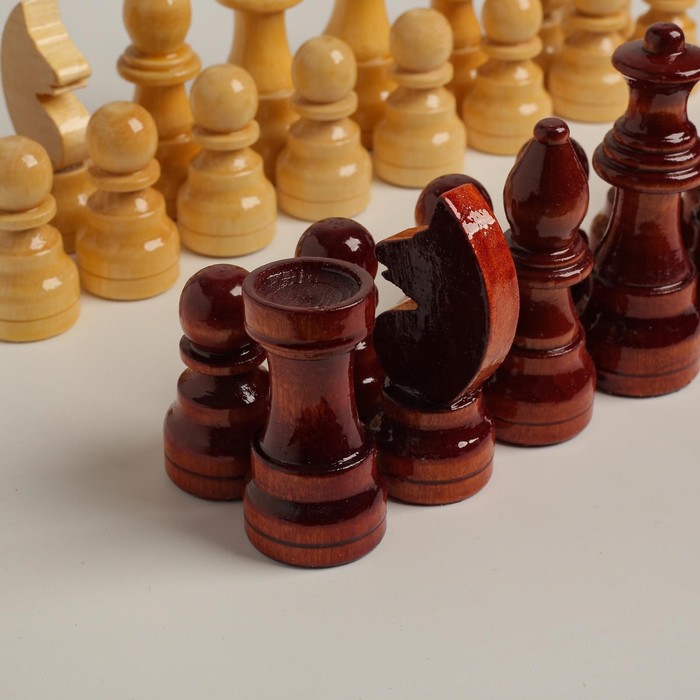 Шахматные фигуры турнирные, дерево, h-5.6-11.6 см, d-3.0-3,8 см - фото 1907228837