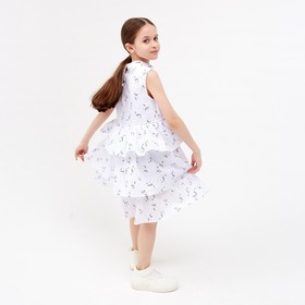 

Платье для девочки MINAKU: Cotton collection цвет белый, р-р 98