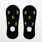 Носки-невидимки «Доллары» цвет чёрный, размер 36-43 - Фото 1