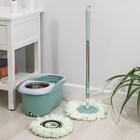 Швабра с отжимом и ведро с металлической центрифугой, 14,4 л, запасная насадка из микрофибры, цвет МИКС - Фото 2