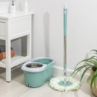 Швабра с отжимом и ведро с металлической центрифугой, 14,4 л, запасная насадка из микрофибры, цвет МИКС - Фото 10