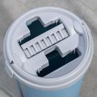 Швабра с отжимом и ведро Доляна: ведро с отсеками 10 л, 24×38 см, швабра плоская 32×12×120 см, насадка с карманами с двух сторон - Фото 3