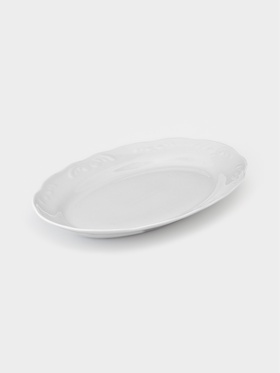 Блюдо сервировочное Добрушский завод «Бельё», 31.5×22 см, фарфор, белое