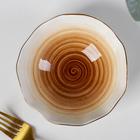 Салатник фарфоровый Доляна «Млечный путь», 400 мл, d=13,5 см, цвет коричневый - Фото 2