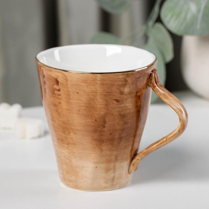 Кружка фарфоровая Доляна «Млечный путь», 300 мл, цвет коричневый - Фото 1