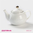 Чайник фарфоровый заварочный Доляна «Млечный путь», 900 мл, цвет белый в крапинку - фото 5083727
