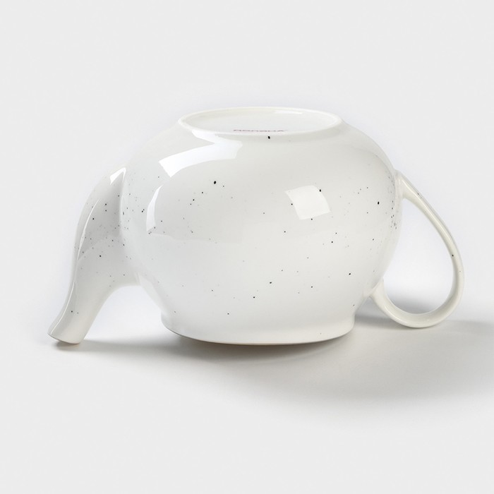 Чайник фарфоровый заварочный Доляна «Млечный путь», 900 мл, цвет белый в крапинку - фото 1905780057