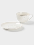 Чайная пара Доляна «Млечный путь», 2 предмета: чашка 220 мл, блюдце d=13.5 см, фарфор, белая в крапинку - Фото 2