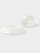 Чайная пара Доляна «Млечный путь», 2 предмета: чашка 220 мл, блюдце d=13.5 см, фарфор, белая в крапинку - Фото 5