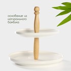 Блюдо 2-х ярусное Доляна «Эстет», d=25/20 см, фарфор, белое - Фото 2