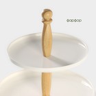 Блюдо 2-х ярусное Доляна «Эстет», d=25/20 см, фарфор, белое - Фото 3