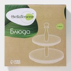 Блюдо 2-х ярусное Доляна «Эстет», d=25/20 см, фарфор, белое - Фото 6