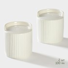 Набор для специй BellaTenero «Эстет. Грани», солонка, перечница 100 мл, на бамбуковой подставке, фарфор, белый - Фото 4