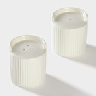 Набор для специй BellaTenero «Эстет. Грани», солонка, перечница 100 мл, на бамбуковой подставке, фарфор, белый - Фото 5