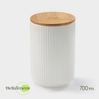 Банка фарфоровая для сыпучих продуктов BellaTenero, 700 мл, d=10,5 см, цвет белый - фото 9249794