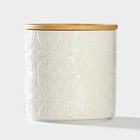 Банка для хранения сыпучих продуктов BellaTenero, 660 мл, d=10.5 см, с бамбуковой крышкой, фарфор, белая - Фото 7