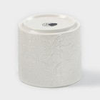 Банка для хранения сыпучих продуктов BellaTenero «Листья», 300 мл, d=8,5 см, с бамбуковой крышкой, фарфоровая, цвет белый - Фото 5