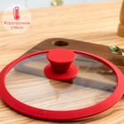 Крышка для сковороды и кастрюли Доляна стеклянная с силиконовым ободком и ручкой, d=22 см, цвет красный - Фото 6