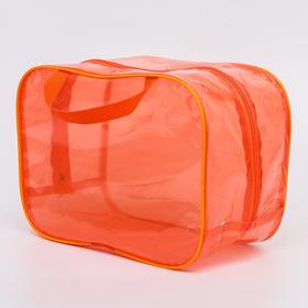Сумка в роддом, размер 23х32х17 см, цветной ПВХ, цвет прозрачный/оранжевый