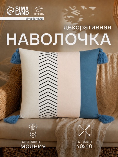 Наволочка декоративная «Этель. Перо», 40×40 см, велюр