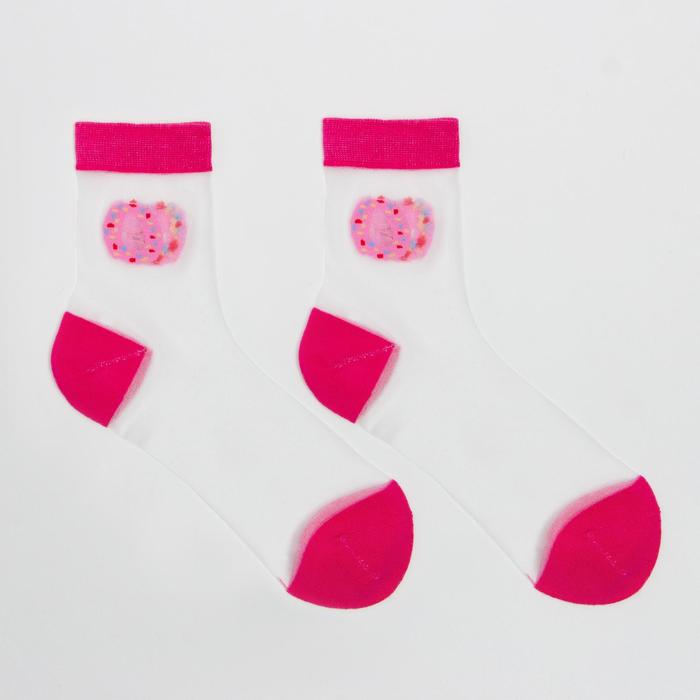 Носки женские "Пончик", цвет розовый, размер 36-40 - Фото 1