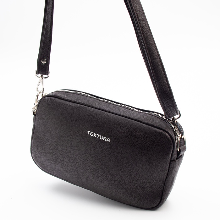 Сумка женская на молнии TEXTURA, маленький размер, цвет коричневый - Фото 1