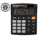 Калькулятор настольный Citizen "SDC-810NR", 10-разрядный, 102 х 124 х 25 мм, двойное питание, чёрный - фото 6415385