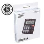 Калькулятор настольный Citizen "SDC-810NR", 10-разрядный, 102 х 124 х 25 мм, двойное питание, чёрный - Фото 4