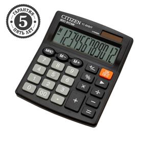 Калькулятор настольный Citizen 'SDC-812NR', 12-разрядный, 102 х 124 х 25 мм, двойное питание, чёрный