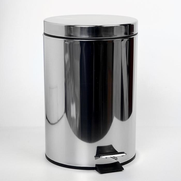 УЦЕНКА Ведро для мусора с педалью Доляна, 7 л, нержавеющая сталь - Фото 1