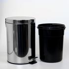УЦЕНКА Ведро для мусора с педалью Доляна, 7 л, нержавеющая сталь - Фото 3