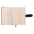 Ежедневник недатированный Calligrata, А5, в линейку, с хлястиком, 100 листов, обложка ПВХ, чёрный 6247981