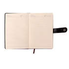 Ежедневник недатированный Calligrata, А5, в линейку, с хлястиком, 100 листов, обложка ПВХ, чёрный 6247981