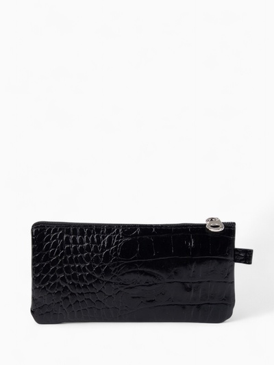Ключница карманная «Кайман» на молнии, с кольцом, размер 13.5×1×7 см, чёрная