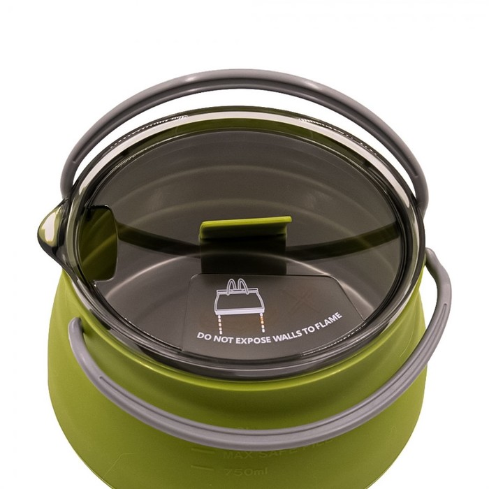 Чайник Tramp складной силиконовый 1 л, цвет оливковый - фото 1880707118