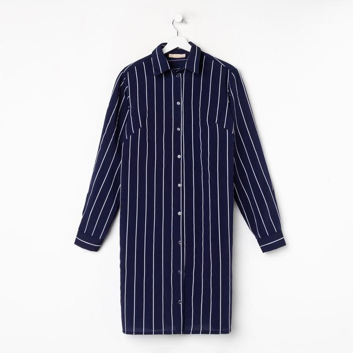Рубашка (сорочка) женская KAFTAN «Полоса», цвет синий, размер 40-42 - фото 1886618484