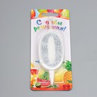 Свеча для торта «Суперблеск», 10.4 см, цифра 0, серебряная блестка - Фото 4