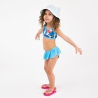 Купальник раздельный, цвет синий/фламинго, рост 128 см - фото 21261880