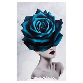 Картина на подрамнике "Леди-голубая роза" 70*110