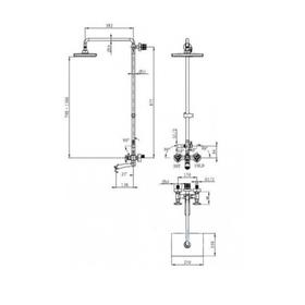 

Душевая система KAISER Trio 57288, двухвентильный, лейка, тропический душ, хром