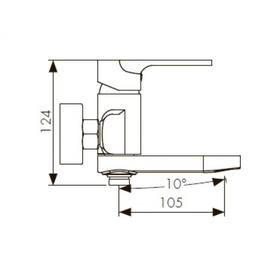 

Смеситель для ванны KAISER Linear 59022, однорычажный, длина излива 105 мм, хром