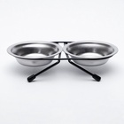Набор из 2 мисок на подставке, 2×100 мл, чёрная подставка - Фото 3